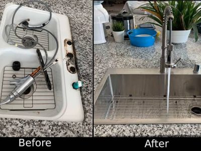 Before and After Kitchen Fixture Replacement